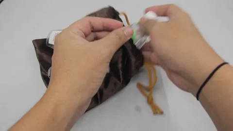 Kinds of handsanitizer Put in the bag Stock Footage 160021141
