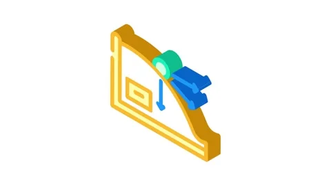 Kinematics theory mechanical engineer isometric icon animation Stock Footage 327291652