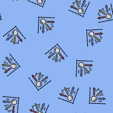 Kinematics theory mechanical engineer vector seamless pattern Stock Illustration