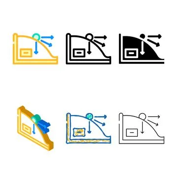 Kinematics theory mechanical set engineer color icon vector Stock Illustration