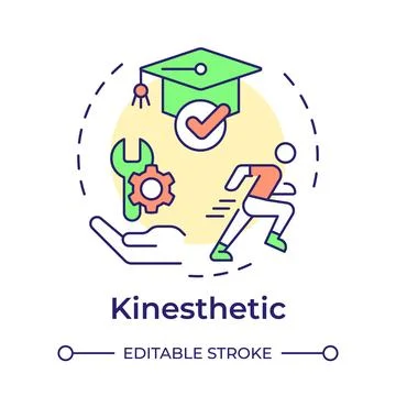 Kinesthetic learning multi color concept icon イラスト素材