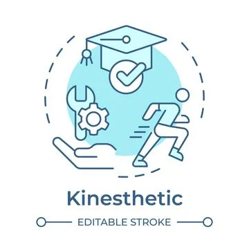 Kinesthetic learning soft blue concept icon Stockillustratie