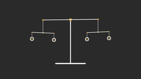 Kinetic Balanced Mechanism Device Rotating on a Dark Gray Background Stock Footage 333606413