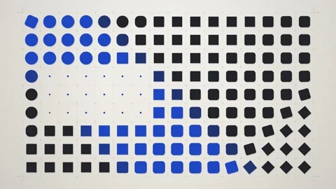 Kinetic Grid Squares Morphing Into Circles Seamless Loop Stock-Footage 347126603