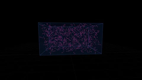 Kinetic Molecular Theory Physics Simulation with Blue Particles Stock Footage 330638338