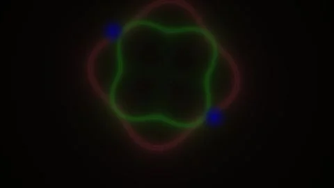 Kinetic Neon Light Pattern Pulsating Green and Red on Black Stock Footage 343728328