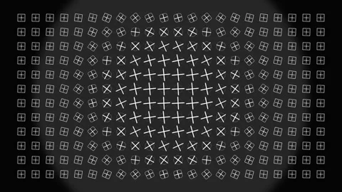Kinetic Optical Lattice of Pulsating Geometric Squares and Crosses in High .. Stock Footage 345775365