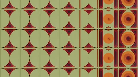 Kinetic panel with 3D figures in a retro '70s style. 3d rendering 4K Stock Footage 316222304