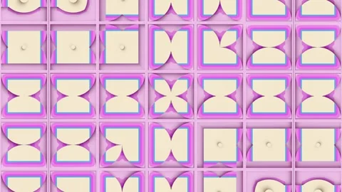 Kinetic Panel features 3D shapes in pastel colors. 3d rendering 4K Stock Footage 317616383