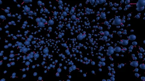 Kinetic Particle Simulation of Blue Spheres with Red Motion Vectors Stock Footage 331564911