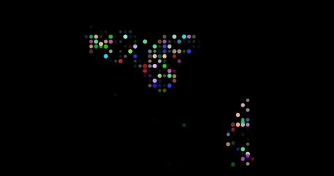 Kinetic Particles Converging to Build Tonga Map Shape Stock Footage 319399586
