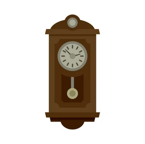 Kinetic pendulum clock icon flat isolated vector 스톡 일러스트