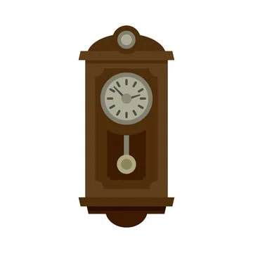 Kinetic pendulum clock icon flat isolated Stock Illustration