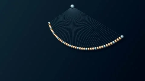 Kinetic Pendulum Fan Wave Drifting Across Dark Blue Background Vídeos de archivo 348252708