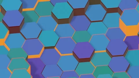Kinetic relay Macro Pillars Intricate Flush Hexagon Caps Stock Footage 342199898
