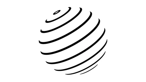 Kinetic Sphere line motion moving down on white background Stock-Footage 322776920