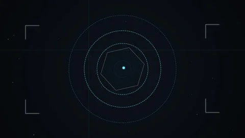 Kinetic Technical Array with Pulsating Electric Cyan Geometric Frames and R.. Stock Footage 345775397
