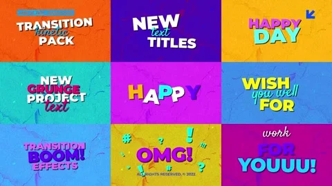 Kinetic Titles Transitions Catálogo de After Effects