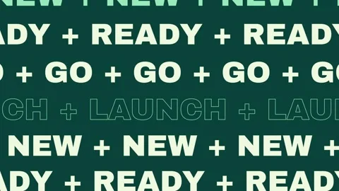 Kinetic Typography Animation with Launch Day Text Pattern Видео 344852508