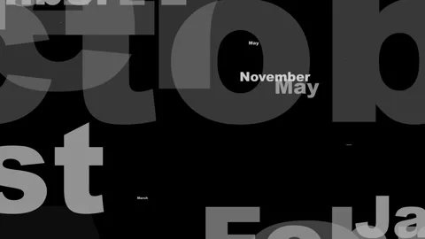 Kinetic typography animation of months and calendar text Vídeo Stock 344607774