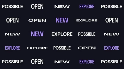Kinetic Typography Animation with Words New Explore Possible Open Vidéo 344849999