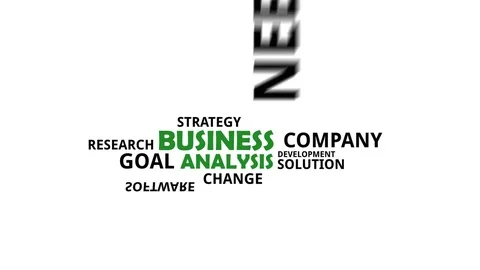 Kinetic typography business analysis Video stock 72808716