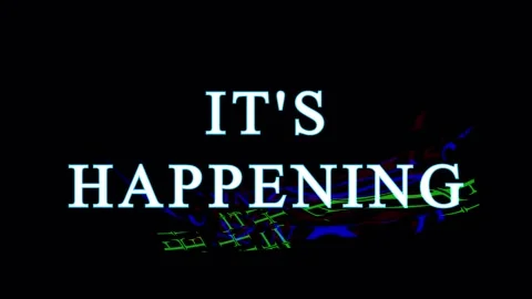 Kinetic Typography Event Title with Abstract Green and Blue Particles Durin.. Video stock 344035073