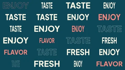 Kinetic Typography Food Menu Motion Graphics Stock Footage 344850792