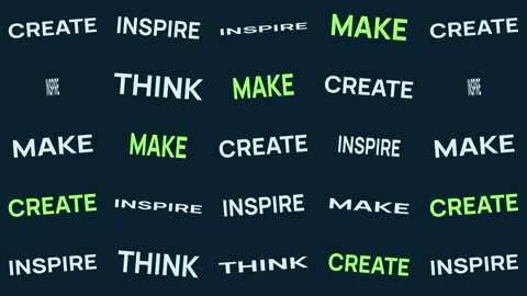 Kinetic Typography Loop: Make, Create, Inspire, Think Видео 344851000