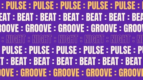 Kinetic Typography Loop with Pulse Beat Groove Night Text Vidéo 344852506