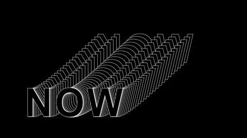 Kinetic typography motion graphic featuring the word now in abstract depth style 스톡 동영상 336458675