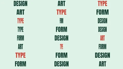 Kinetic Typography Motion Graphics with Design Art Type and Form Words Stock Footage 344849937