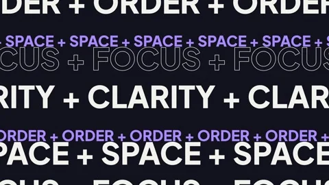 Kinetic Typography Motion Graphics with Text Order Space Focus Clarity Stock Footage 344852632