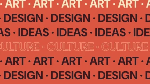 Kinetic Typography Pattern: Art, Design, Ideas, and Culture Stock Footage 344856340