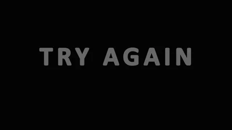 Kinetic Typography Retry Message with Glitch Effect for Digital Media Video stock 343480115