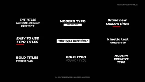 Kinetic Typography Titles Stock After Effects