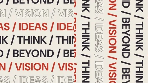 Kinetic Typography with Vision, Ideas, Think, Beyond Stock Footage 344852295