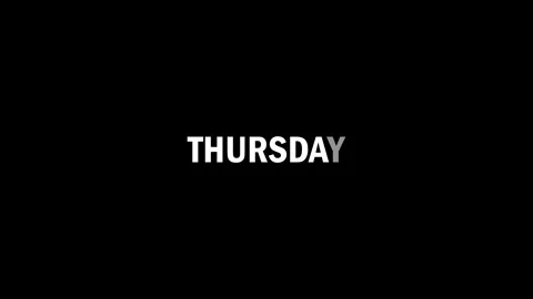 Kinetic typography of weekly schedule days on a black background Stock Footage 340336539