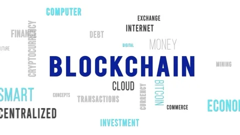 Kinetic Typography Word Cloud Block Chain Left Vídeo Stock 291693783