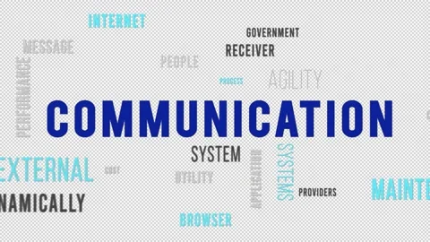 Kinetic Typography Word Cloud Communication Left 스톡 동영상 291695747