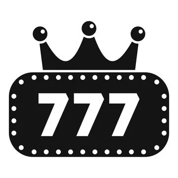King 777 icon simple vector. Spin game Stock Illustration