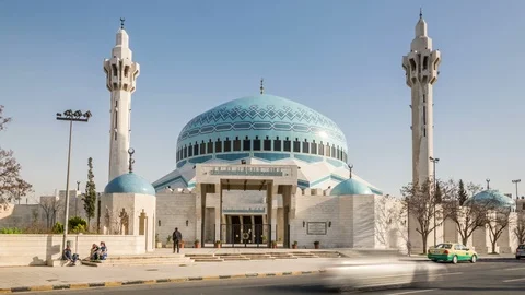 The King Abdullah I Mosque in Amman, Jordan Stock Footage 107847251