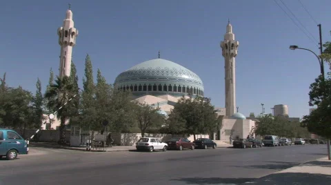 King Abdullah I Mosque  Stock Footage 92638