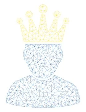 King Admin Polygonal Frame Vector Mesh Illustration Stockillustratie