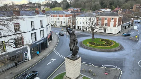 King Alfred Statue, Winchester Stock Footage 185086352