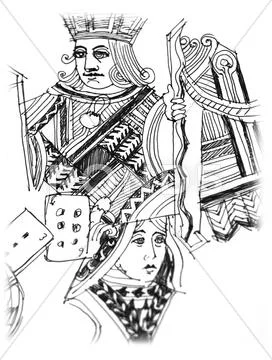 King and queen card illustration Stock Illustration