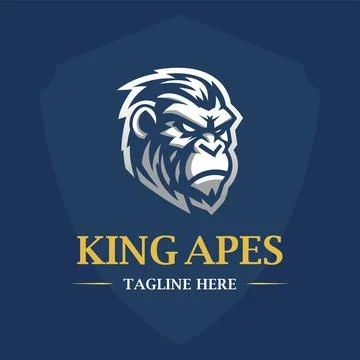 King Ape logo vector template design for sport game and e-sport team club Stock Illustration