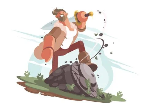 King arthur with sword Stock Illustration