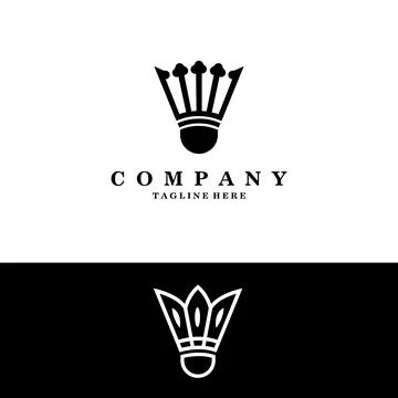 King of badminton logo design vector Stock Illustration