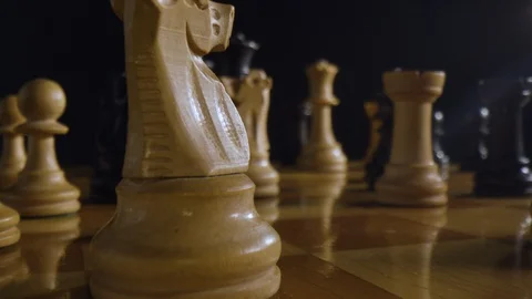 King is beaten on macro chess board Stock Footage 129943481